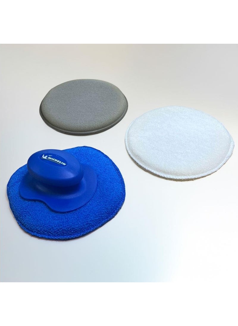 Michelin MC3510 3 Pieces 130MM Velcro Microfiber Car Wash, Polishing and Polishing Sponge  - Image 1