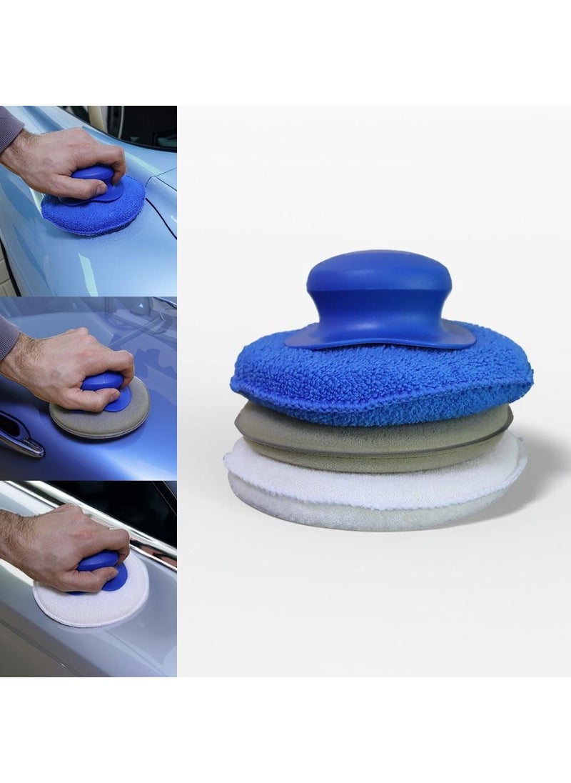Michelin MC3510 3 Pieces 130MM Velcro Microfiber Car Wash, Polishing and Polishing Sponge  - Image 2