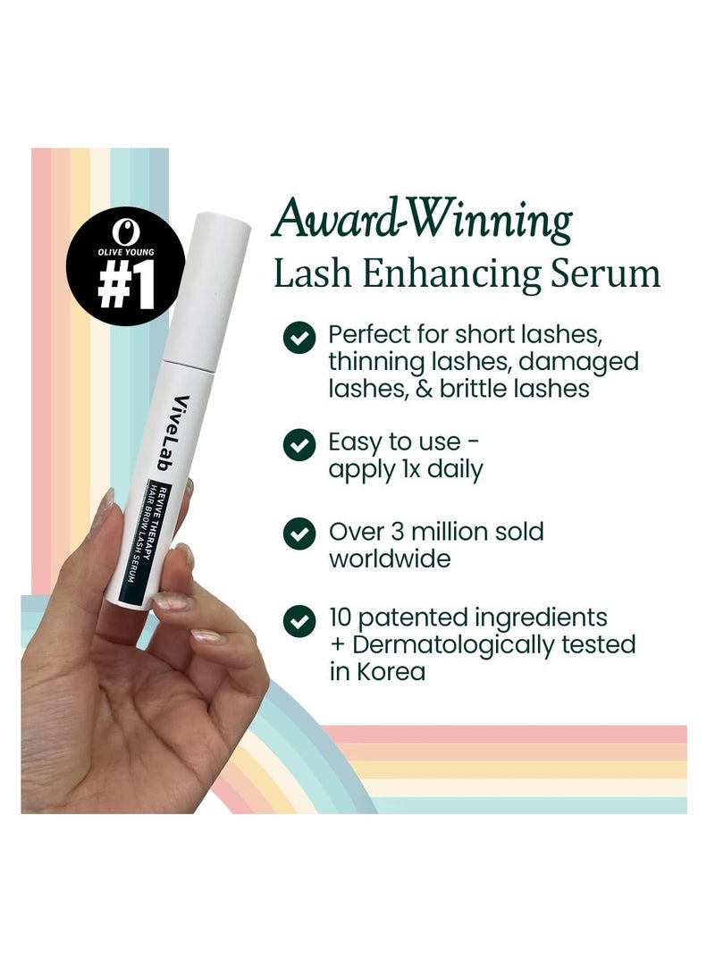 ViveLab Biotin Lash Serum - Eyelash and Eyebrow Growth Serum for Thicker, Fuller Lashes and Brows, Korean Dermatologist-Developed, 0.35oz - Image 2