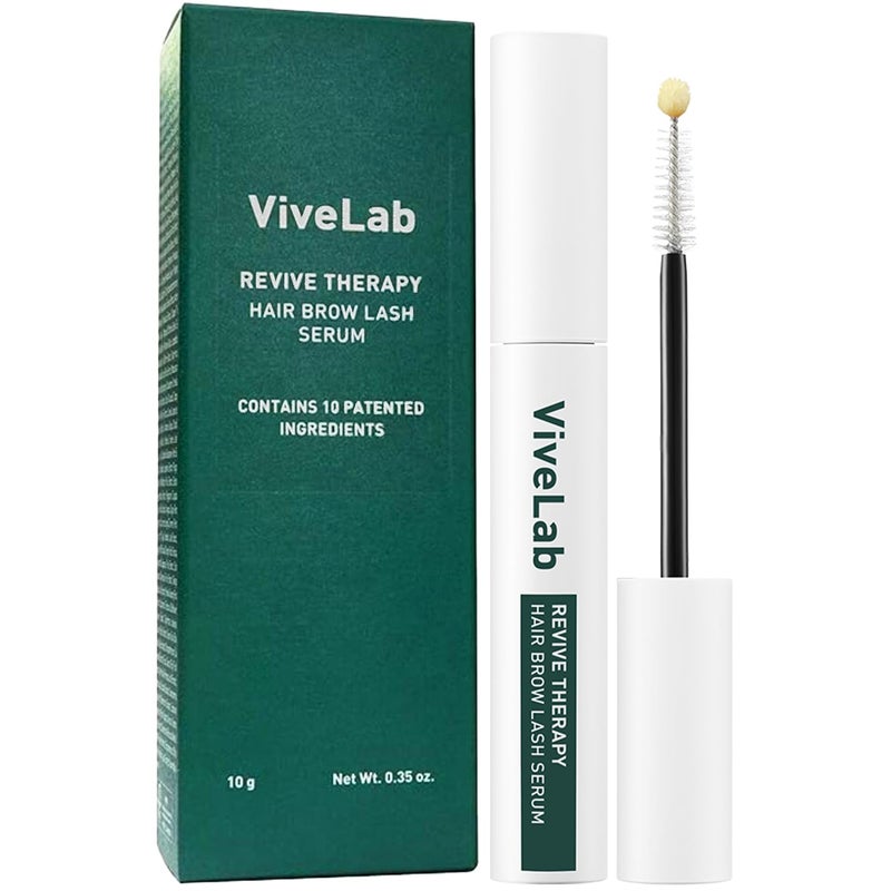 ViveLab Biotin Lash Serum - Eyelash and Eyebrow Growth Serum for Thicker, Fuller Lashes and Brows, Korean Dermatologist-Developed, 0.35oz - Image 1