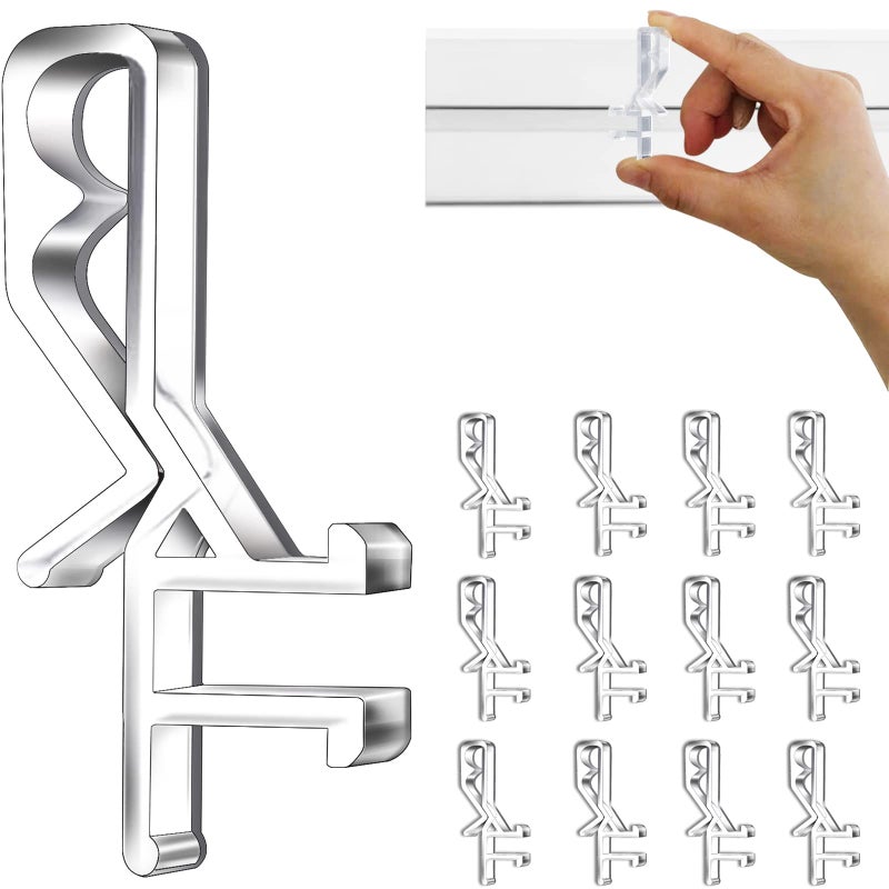 lofrcin Hidden Channel Valance Clips 178inch Clear Plastic Clips for The Valance with a Groove in The Back 12pcs 