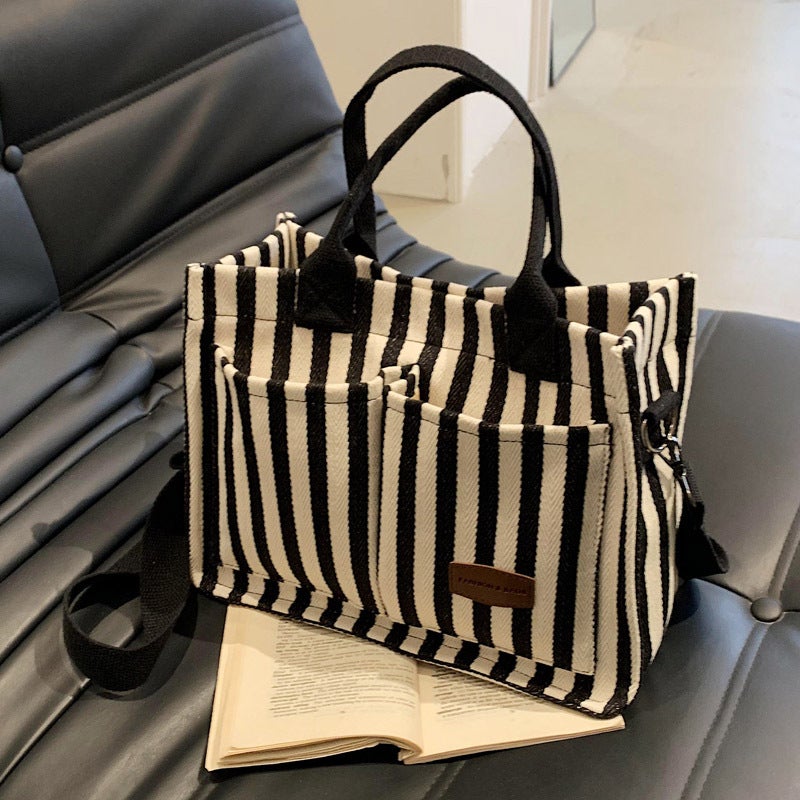 Stylish Fashionable Korean Style Women'S Bag 2023 New Arrival Hand Carrying Texture Shoulder Canvas Large Capacity Crossbody Tote Bag - Image 4