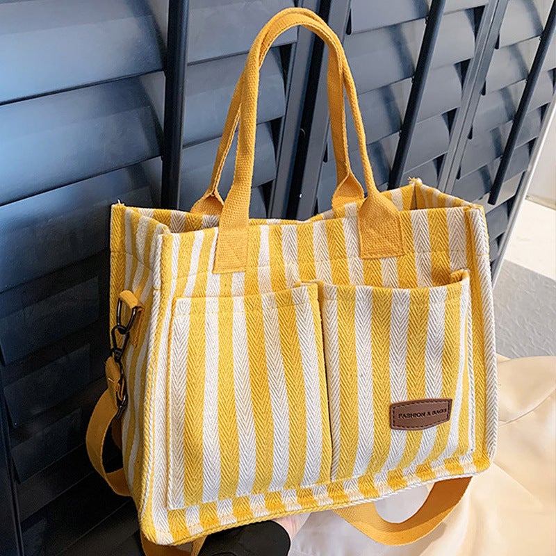 Stylish Fashionable Korean Style Women'S Bag 2023 New Arrival Hand Carrying Texture Shoulder Canvas Large Capacity Crossbody Tote Bag - Image 3