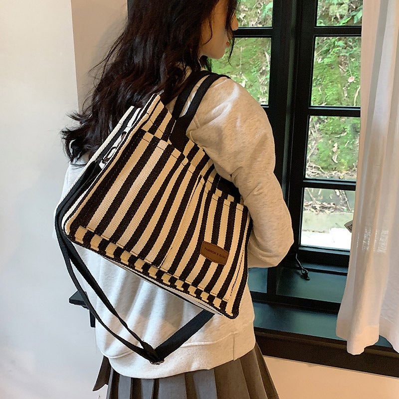 Stylish Fashionable Korean Style Women'S Bag 2023 New Arrival Hand Carrying Texture Shoulder Canvas Large Capacity Crossbody Tote Bag - Image 1
