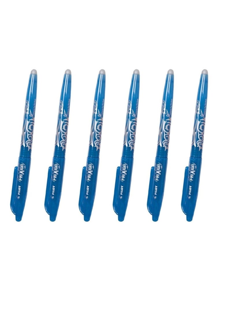 PILOT 6-Piece Ball Frixion Erasable Pen Blue/White  - Image 1