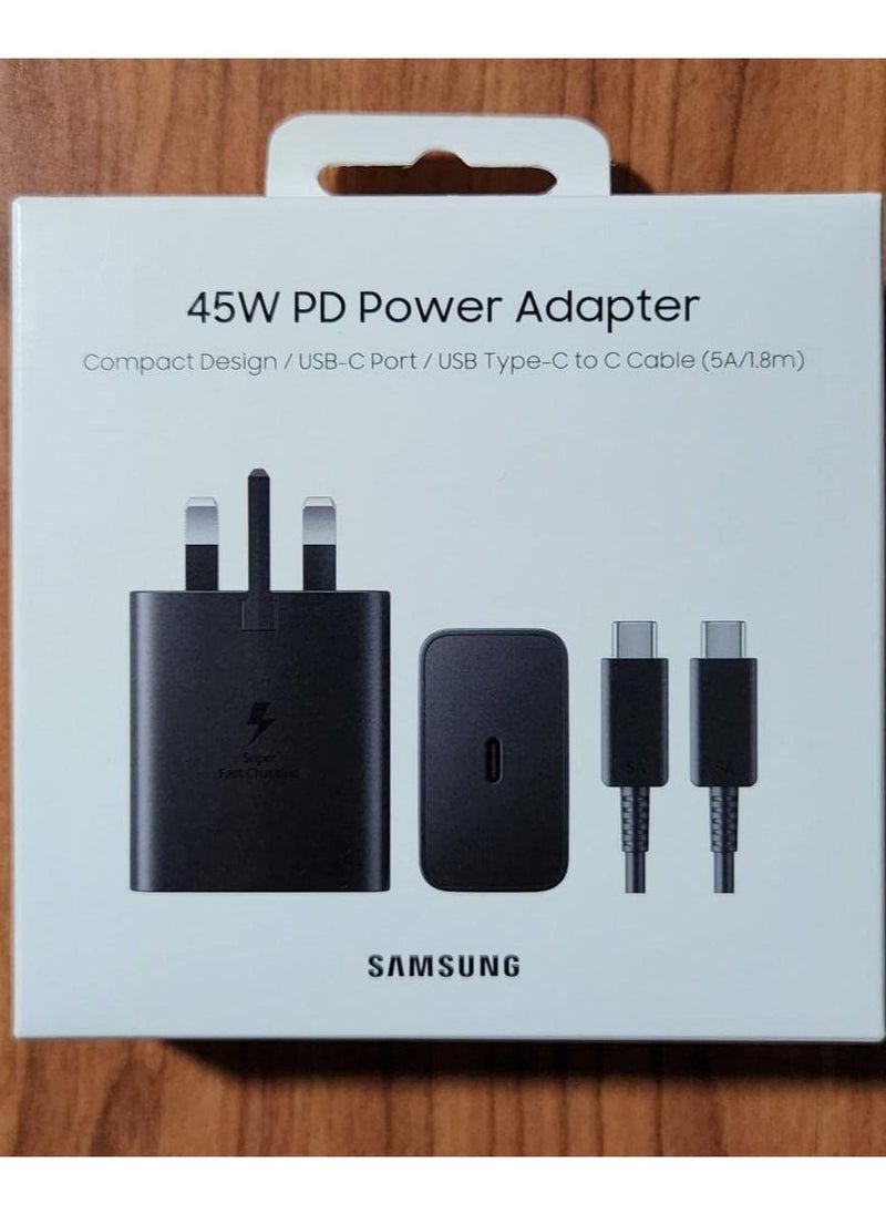 Generic - Fast Charger Compatible Samsung Galaxy S23, S23+, S22, S22Ultra, S22+, S21, S20, A32, A33, A53, A73, USB C Super Fast Charger Plug with 1.5m Type C Charging Cable - Image 1