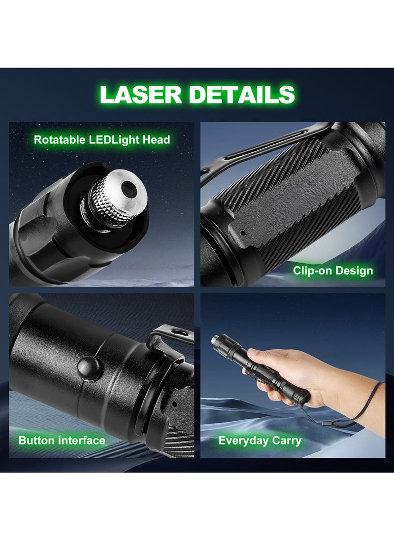 PESNCI - Long Range Green Pointer High Power, Pointer High Power with USB Charging Tactical Long Range for Indoor Meetings, Pet Exercising, Outdoor Camping, Astronomy - Image 1