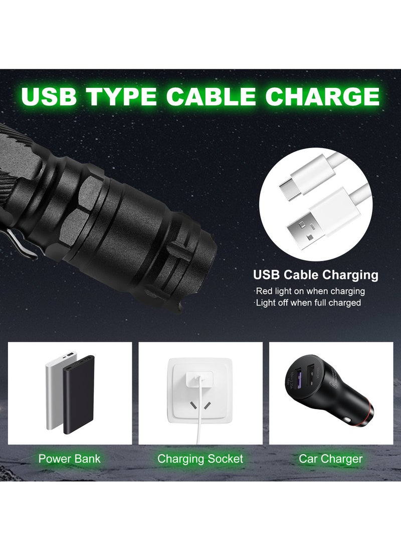 PESNCI - Long Range Green Pointer High Power, Pointer High Power with USB Charging Tactical Long Range for Indoor Meetings, Pet Exercising, Outdoor Camping, Astronomy - Image 1