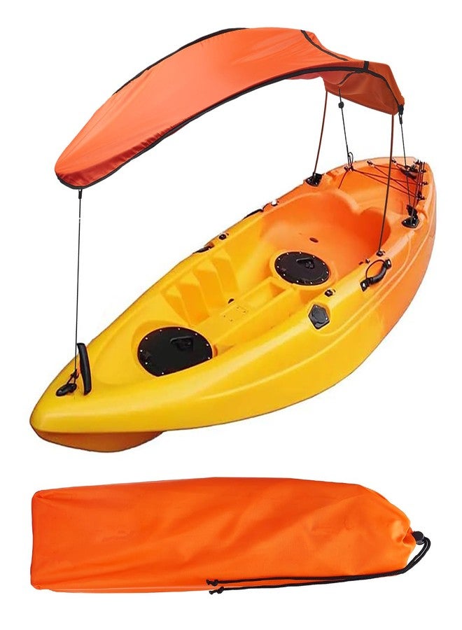 MOOCY LED Light Sun Shade Canopy for Kayak Canoe, Quick Installation (Sunshade with Light - Orange) - Image 2