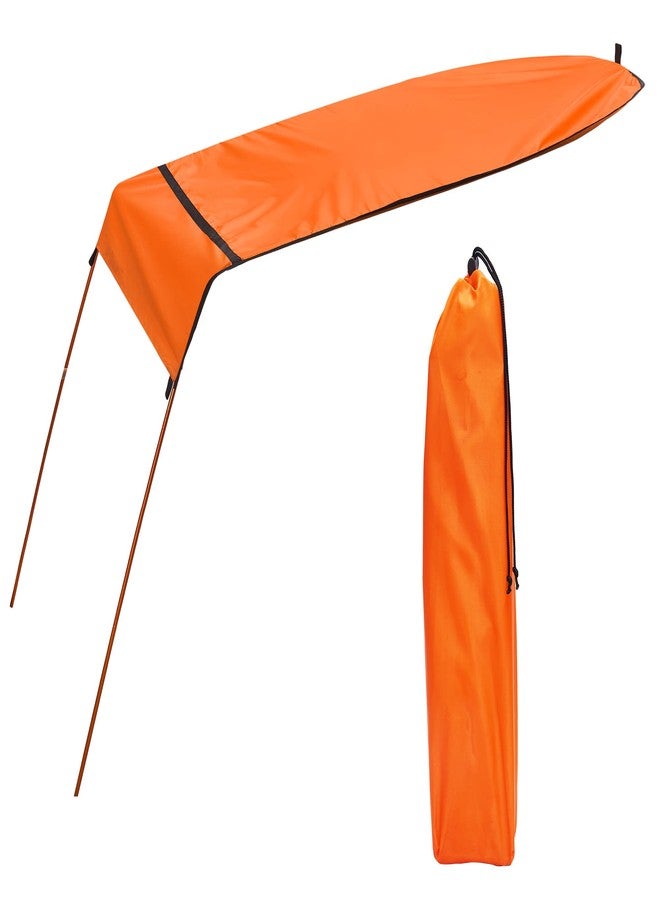 MOOCY LED Light Sun Shade Canopy for Kayak Canoe, Quick Installation (Sunshade with Light - Orange) - Image 3