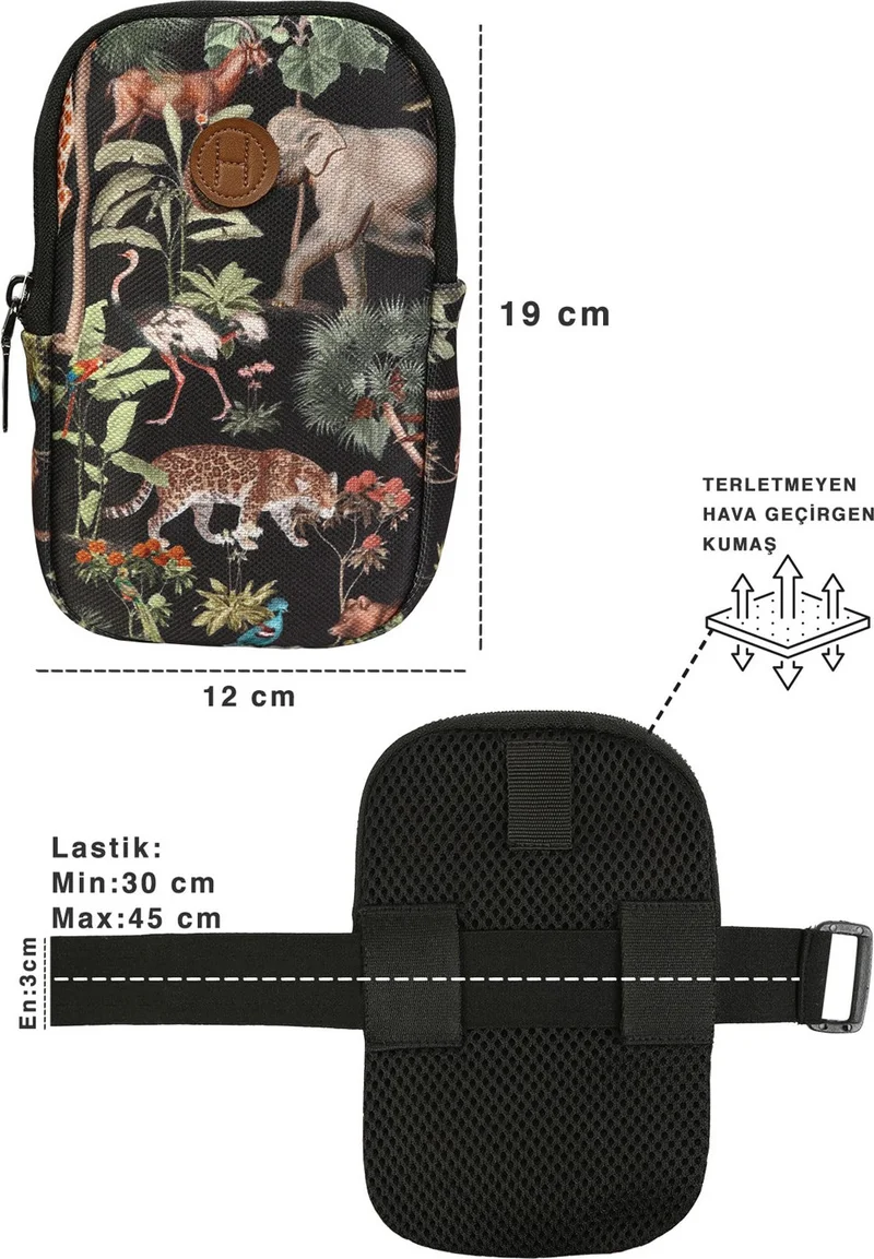 هامور Dough Sports Arm Wrist Phone Bag Woods Black