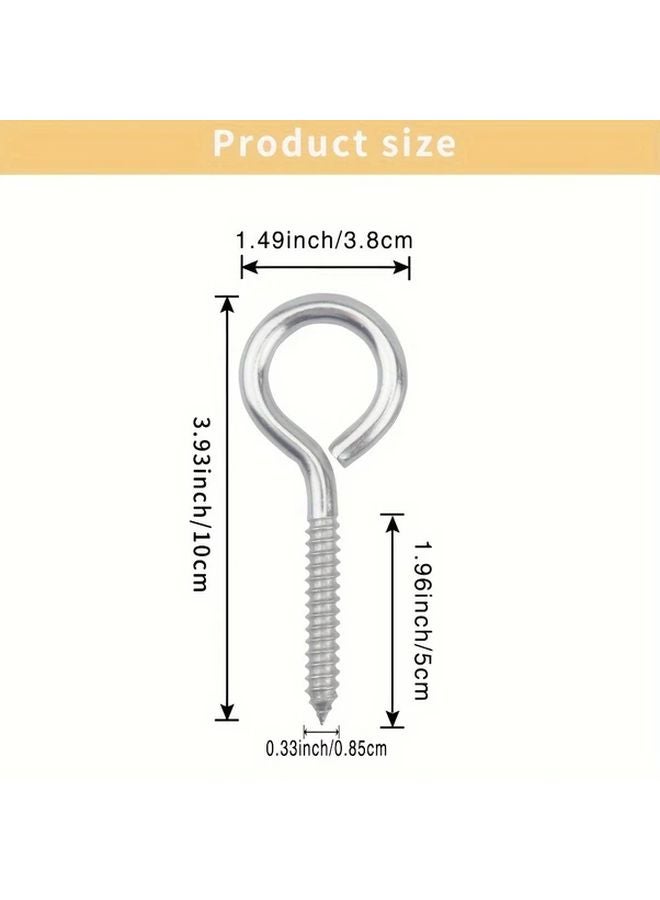 304 Stainless Steel Self Tapping Eye Screw Hooks 5pcs For Indoor Outdoor Wood - Image 4