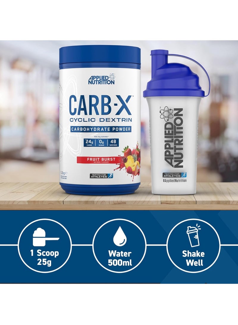 Applied Nutrition Carb X Highly Branched Cyclic Dextrin Carbohydrates, Intra & Post Workout Carbs Powder, Fuel Training & Recovery, Vegan, Gluten Free, Sugar Free, 1.2kg 48 Servings, Fruit Burst - Image 4
