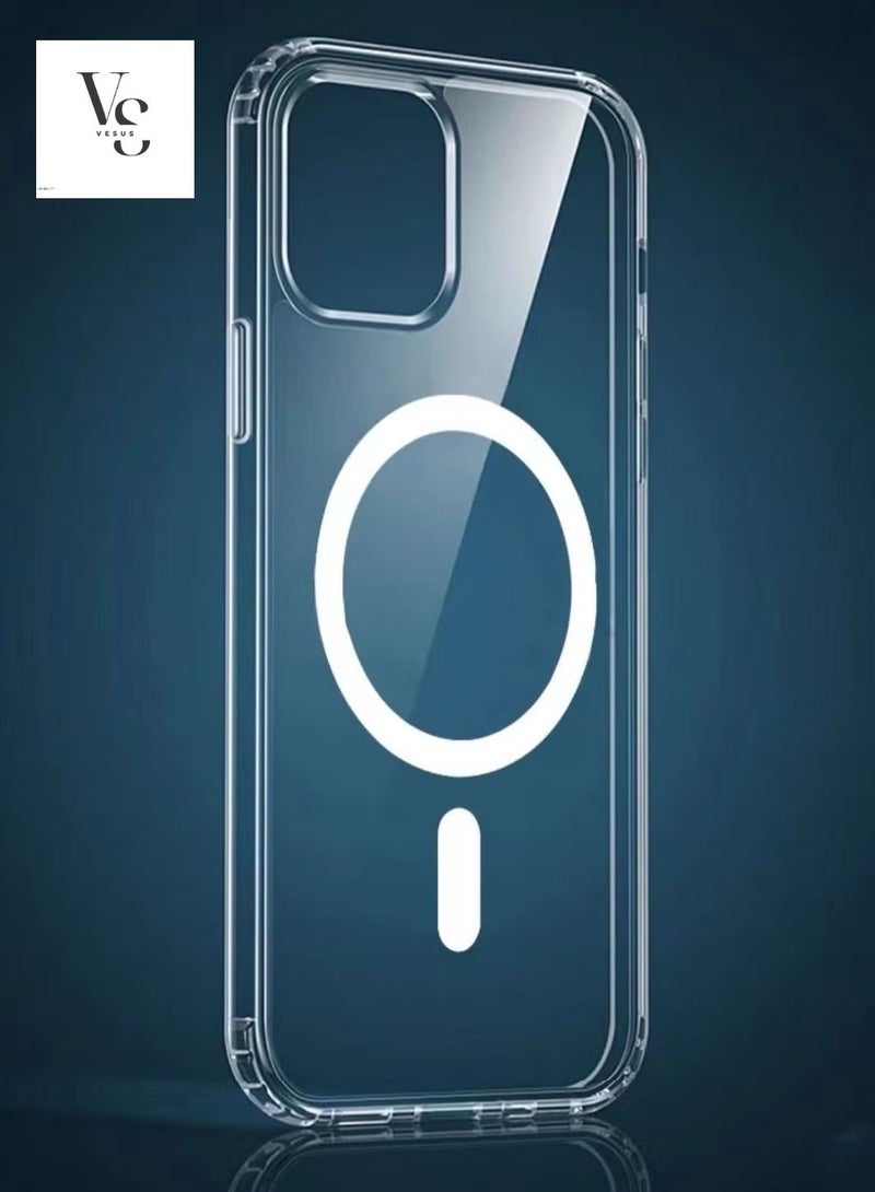 فيسوس جراب واقٍ من ماجسيف لـ 14 Pro Max رفيع ورقيق مغناطيسي مقاوم للإصفرار وامتصاص الصدمات ومضاد للخدش ومضاد للسقوط غطاء كريستالي صلب من الخلف متوافق مع iPhone 14 Pro Max 6.7 بوصة - Image 1