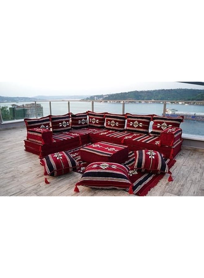Xboat L Shaped Floor Pillows, Sectional Sofa Set, Patio Furniture, Arabic Majlis Seating, Floor Cushions, Arabic Foor Sofa (L Sofa Full Set) - Image 1