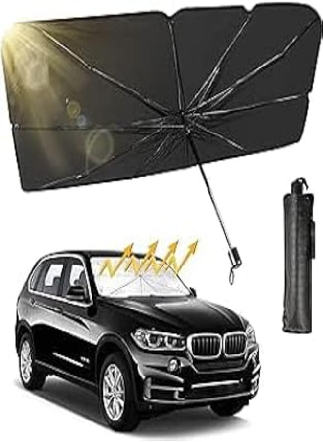 UShop - YOSHOP Car Windshield Sun Shade UV Rays Sun Shade Foldable Car Windshield Sun Shade Universal Fit - Image 1