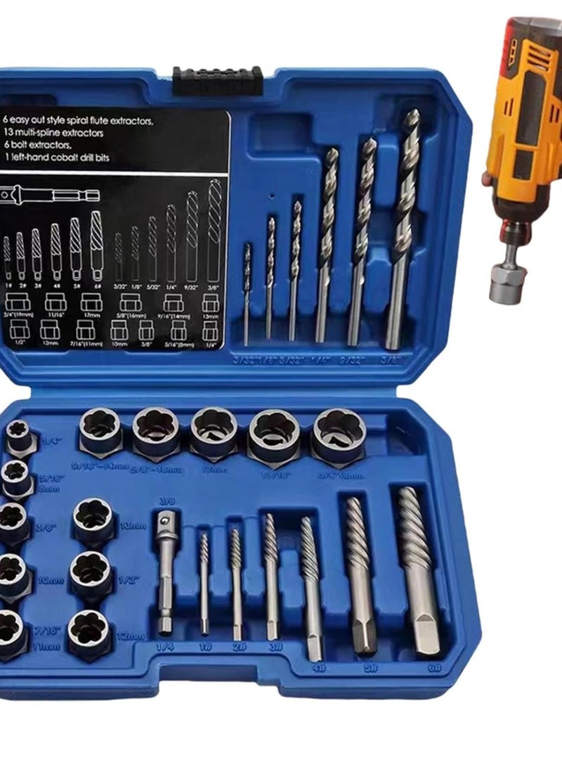 GGOOT Broken Bolt Extractor - Bolts Drill Bit Tool,Stripped Screw Extractor Nut Removal Drill Bit Tool for Easy Out Remove Rusted Damaged Hardware - Image 1