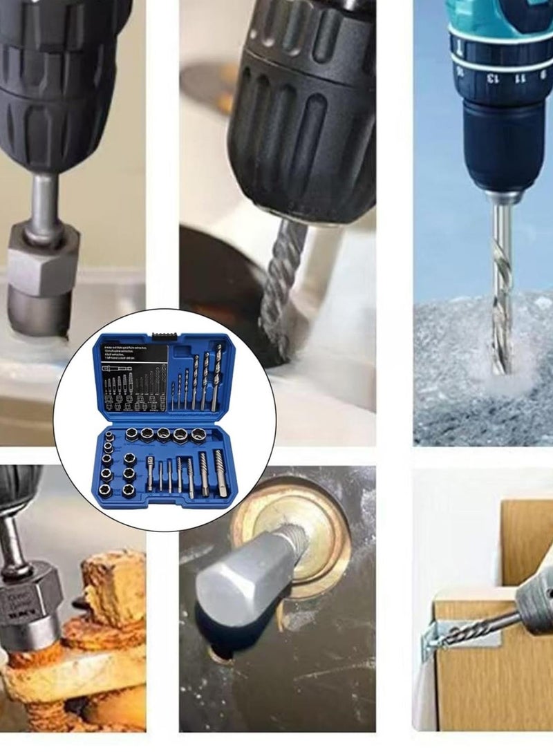 GGOOT Broken Bolt Extractor - Bolts Drill Bit Tool,Stripped Screw Extractor Nut Removal Drill Bit Tool for Easy Out Remove Rusted Damaged Hardware - Image 5