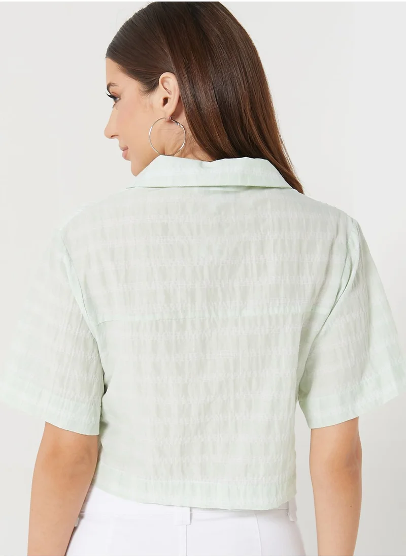 TOPSHOP Pocket Detail Crop Shirt