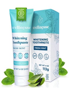 Wellnesse Whitening Hydroxyapatite Toothpaste with Xylitol - Remineralizing and Sensitivity Relief - Fluoride Free Toothpaste with Natural Ingredients - Remineralization Natural Toothpaste