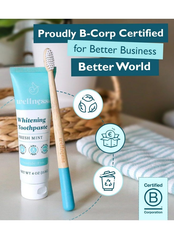 Wellnesse - Wellnesse Whitening Hydroxyapatite Toothpaste with Xylitol - Remineralizing and Sensitivity Relief - Fluoride Free Toothpaste with Natural Ingredients - Remineralization Natural Toothpaste - Image 1