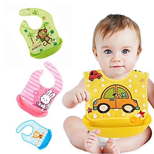 Uber World Silicon Baby Bibs for baby feeding time,Detachable Cup, Pack of 1 - Image 1