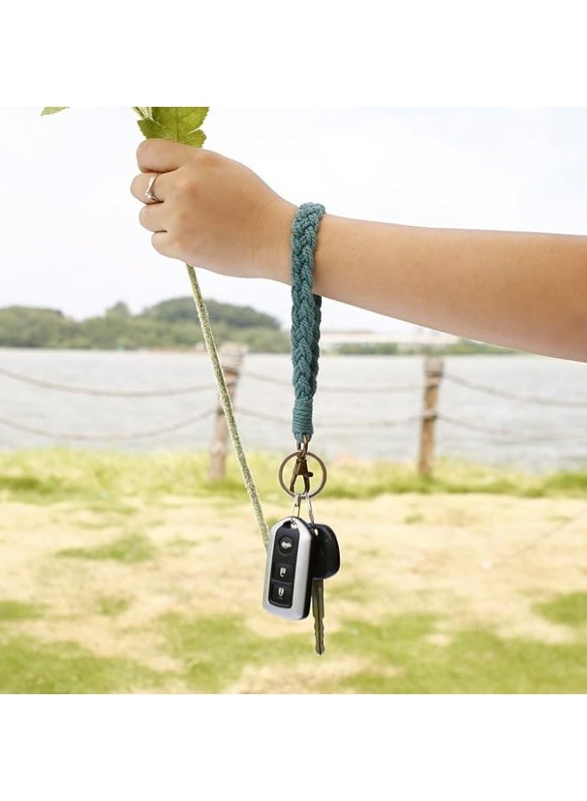 3pcs Boho Macrame Keychain Bracelet Handmade Weave Exquisite Wristlet Keyring Holder Wrist Lanyard for Women - Image 3