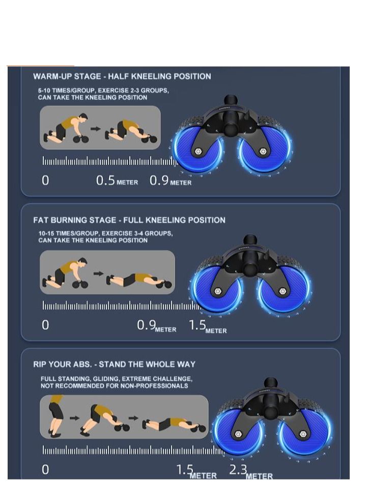 Y&D Abdominal Wheel,Automatic Rebound Core Roller Wheel - Thickened Sponge Training With Elbow Support For Home Generic - Image 4