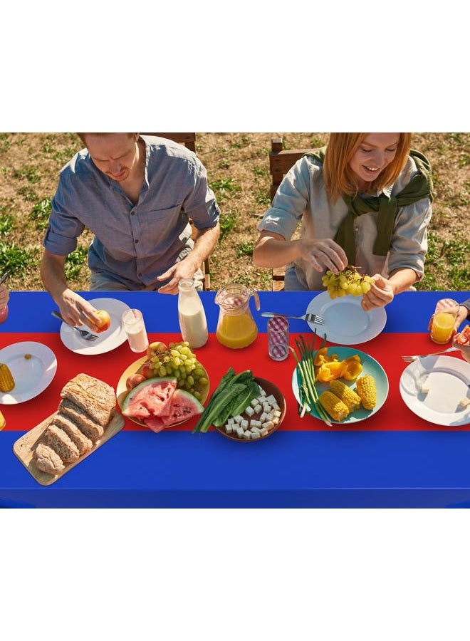 Oudain 3 Pcs Disposable Plastic Tablecloths 54" x 108" for Rectangle Tables Cloths Waterproof Table Cover for Wedding Easter Baby Shower Birthdays Party Decoration (Blue,Red) - Image 5