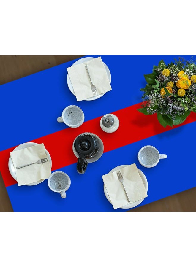 Oudain 3 Pcs Disposable Plastic Tablecloths 54" x 108" for Rectangle Tables Cloths Waterproof Table Cover for Wedding Easter Baby Shower Birthdays Party Decoration (Blue,Red) - Image 4