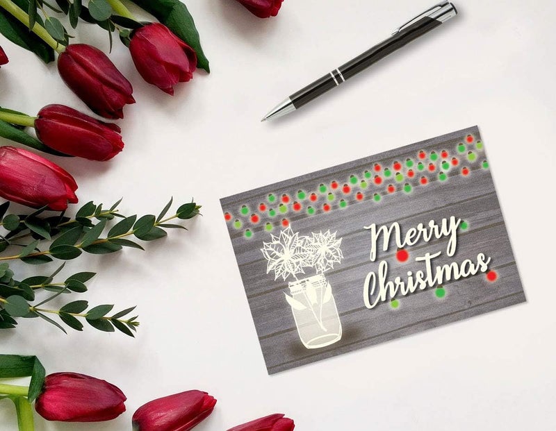 Stonehouse Collection Rustic Merry Christmas Postcards - 40 Holiday Fun Postcards - 4 x 6 Inch Postcards (Rustic Christmas) - Image 2