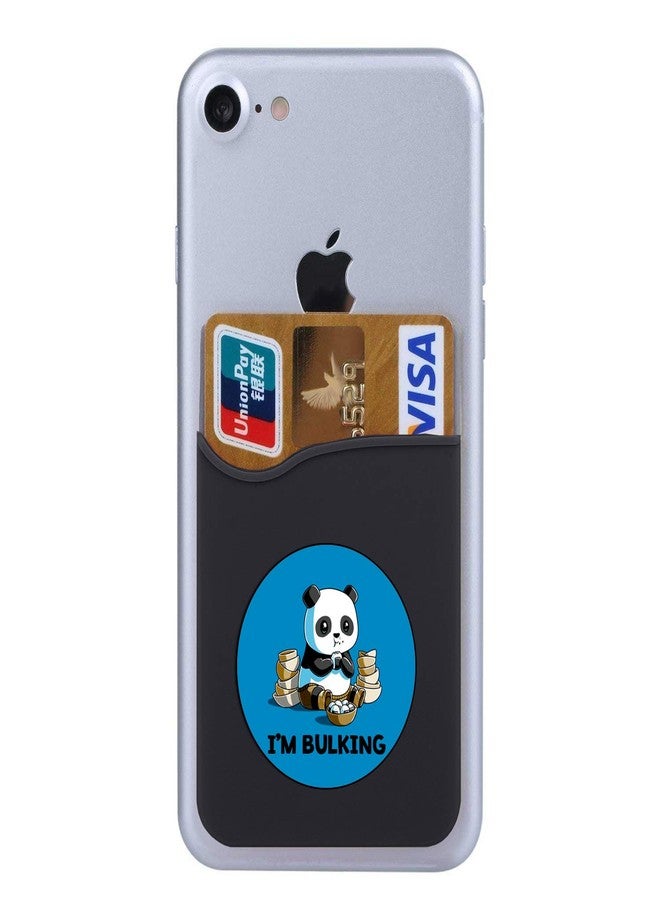 Plan To Gift Set of 3 Cell Phone Card Wallet, Silicone Phone Card Id Cash Wallet with 3M Adhesive Stick-on Panda Eating Printed Designer Mobile Wallet for Your Phone & Tablet - Image 3
