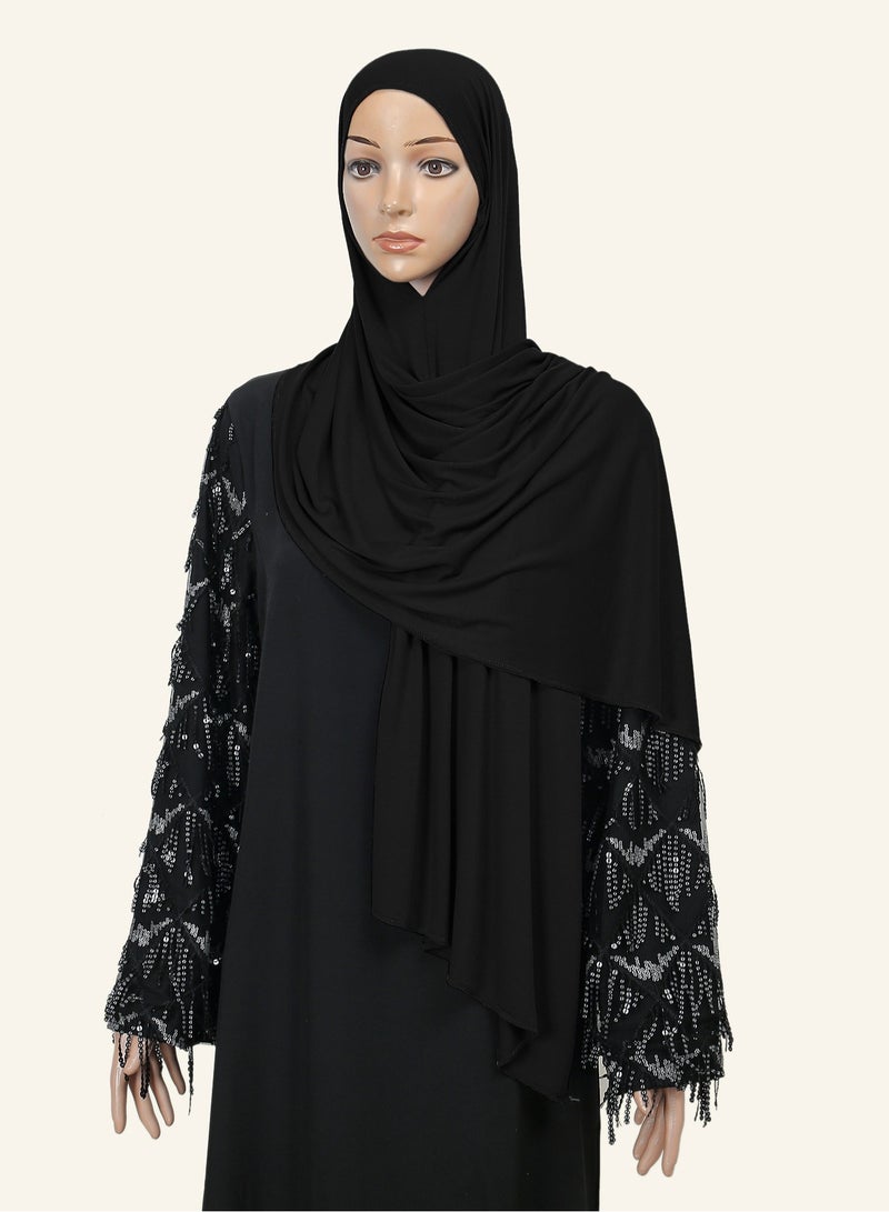 Solid Color Instant Hijab Woman Jersey Cotton Scarf Wrap Shawls Abaya Half-body Cover Hijab Lightweight Headscarf  - Image 4