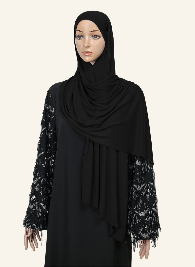 Solid Color Instant Hijab Woman Jersey Cotton Scarf Wrap Shawls Abaya Half-body Cover Hijab Lightweight Headscarf - Image 4