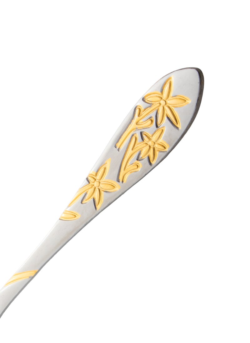 Hic 12 Pieces Stainless Steel Dessert Fork With Gold  - Image 3