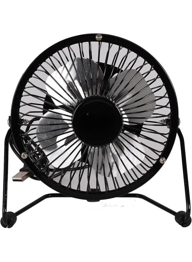 16cm Small USB Desktop Fan – 360° Rotation, Brushless Motor, Silent Operation, Black Metal - Image 2