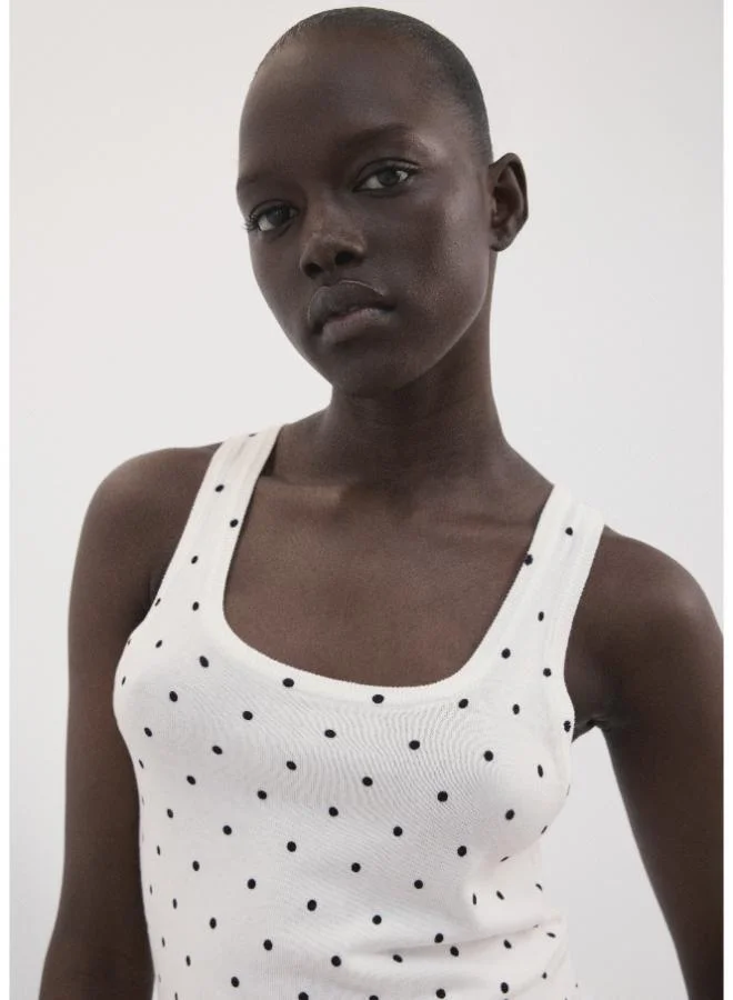 مانجو Polka-dot knitted top