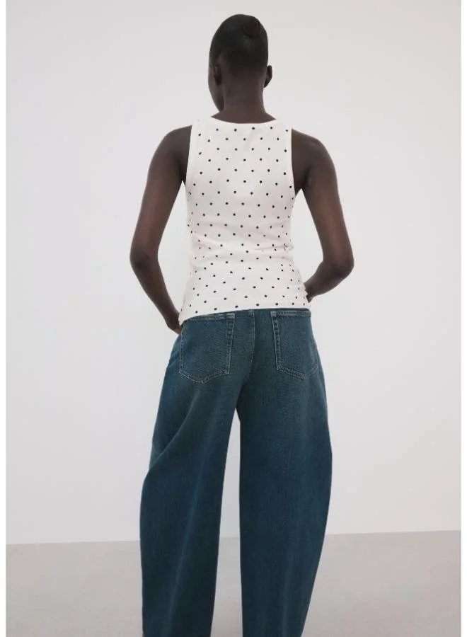 مانجو Polka-dot knitted top