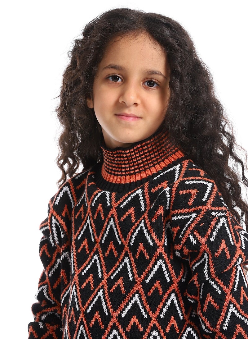 Caesar Girls Wool Pullover With Mutlicolour Design  - Image 3