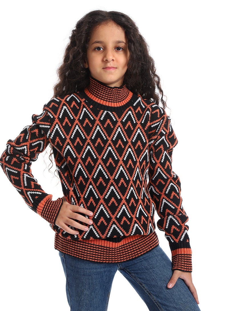 Caesar Girls Wool Pullover With Mutlicolour Design  - Image 1