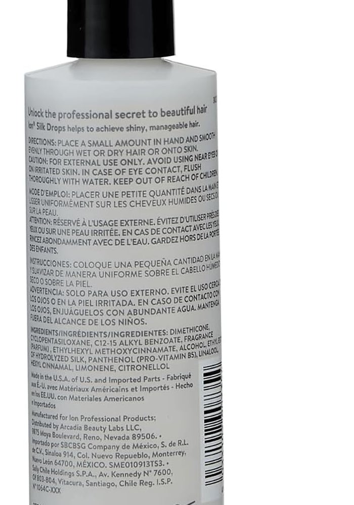ION Silk Drops - Lightweight Hair Treatment for Shine and Softness, 118 mL - Image 2