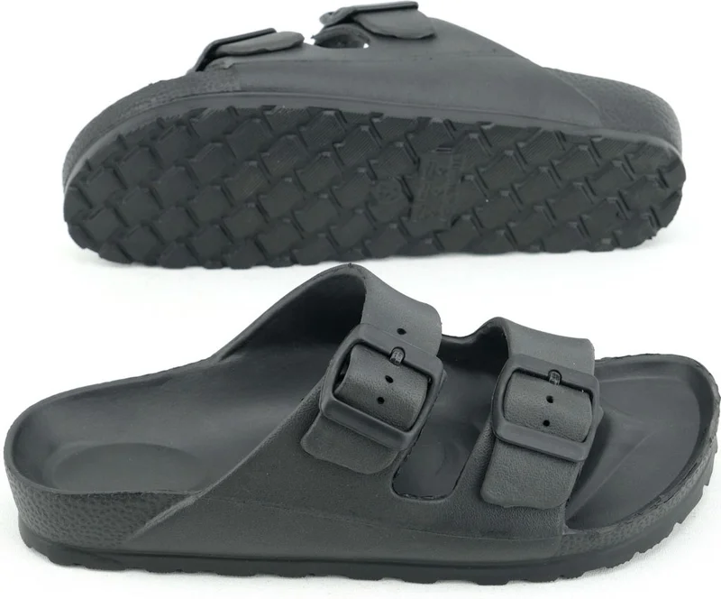 جيزر Summer Women's Double Buckle Adjustable Bathroom Garden Beach Pool Slippers