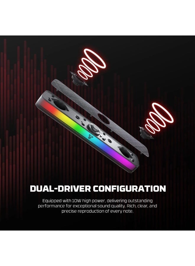 Fantech Groove Bar Pro BS151 Portable Bluetooth Gaming Speaker RGB USB-C 10W Stereo 30 Hours Battery Black - Image 5