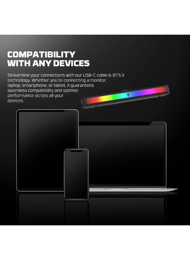 Fantech Groove Bar Pro BS151 Portable Bluetooth Gaming Speaker RGB USB-C 10W Stereo 30 Hours Battery Black - Image 4