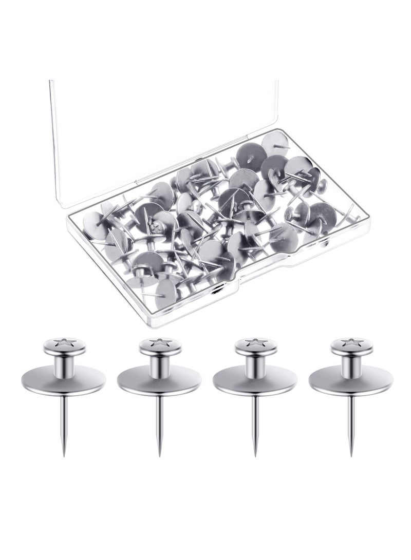 SYOSI Double Ended Picture Hanging Nails Set - Pack of 50 Small Headed Hooks for  Hanging Tapestry Paintings Decorations and Home Office Decoration - Silver - Image 1