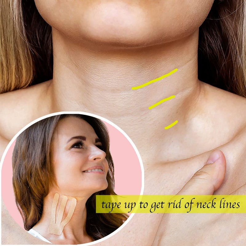 Comfordent Kinesiology Tape for Face & Neck Lift - Non-Invasive Wrinkle Remover - Anti-Wrinkle Myofascial Release - V-line Chin Skin Lifting Sticker Sleep Strip Patch Roll (Hot Pink) - Image 3