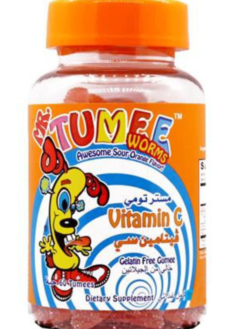 MR.TUMEE Refreshing Lime Orange Vitamin C Gummies Gelatin Free, Chewable Dietary Supplement, Natural Flavors and Colors 60 Vitamin Gummies - Image 1