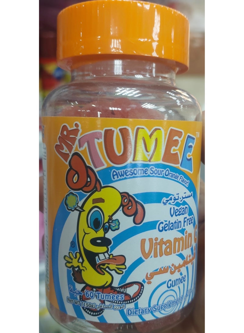 MR.TUMEE Refreshing Lime Orange Vitamin C Gummies Gelatin Free, Chewable Dietary Supplement, Natural Flavors and Colors 60 Vitamin Gummies - Image 2