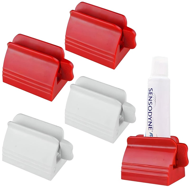 Toothpaste Tube Squeezer - Multi-Use Handheld Dispenser with Rotatable Holder for Effortless and Clean Toothpaste Extraction on a Daily Basis (4 pcs) - Image 1