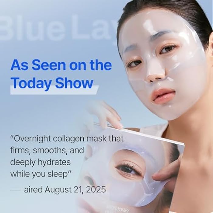 MEDITHERAPY Bluelayer Water Dome Mask - Korean Overnight Collagen Face Mask for Glass Skin, Moisturizing and Firming with Hyaluronic Acid & Blue Agave - Pore Minimizing with Hydrogel Masks for Radiant Glow - 4EA - Image 2
